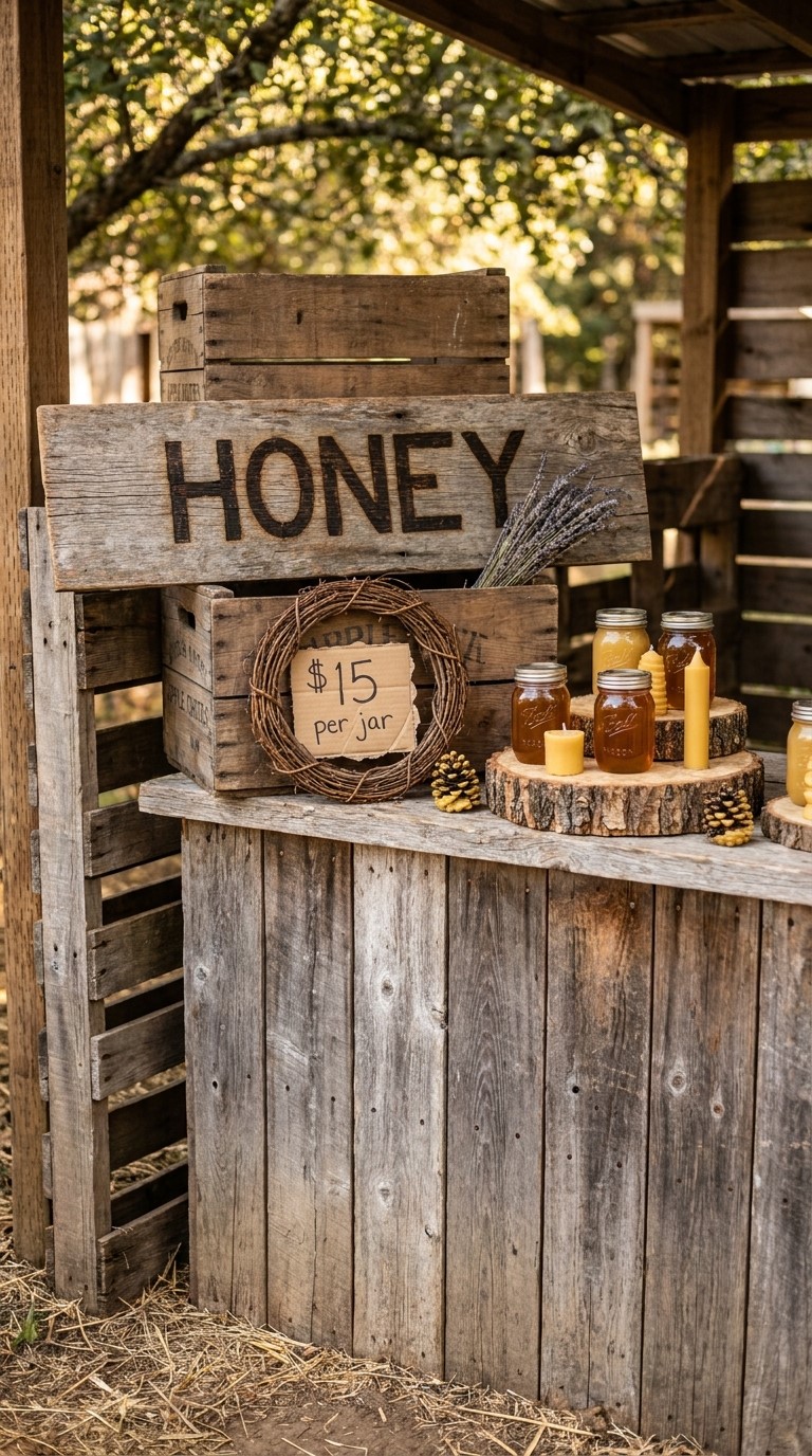 Rustic Farmers Market Signs from Natural Materials