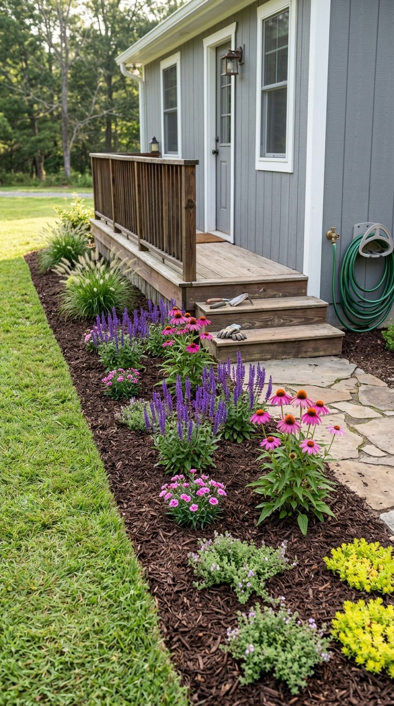A Simple Full Sun Bed Front Yard Border Planting Plan