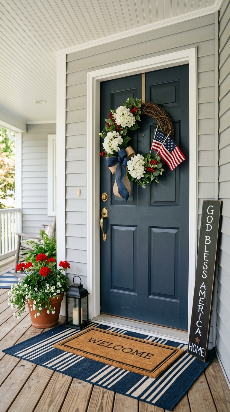 Patriotic Front Porch Decor Starts at the Door