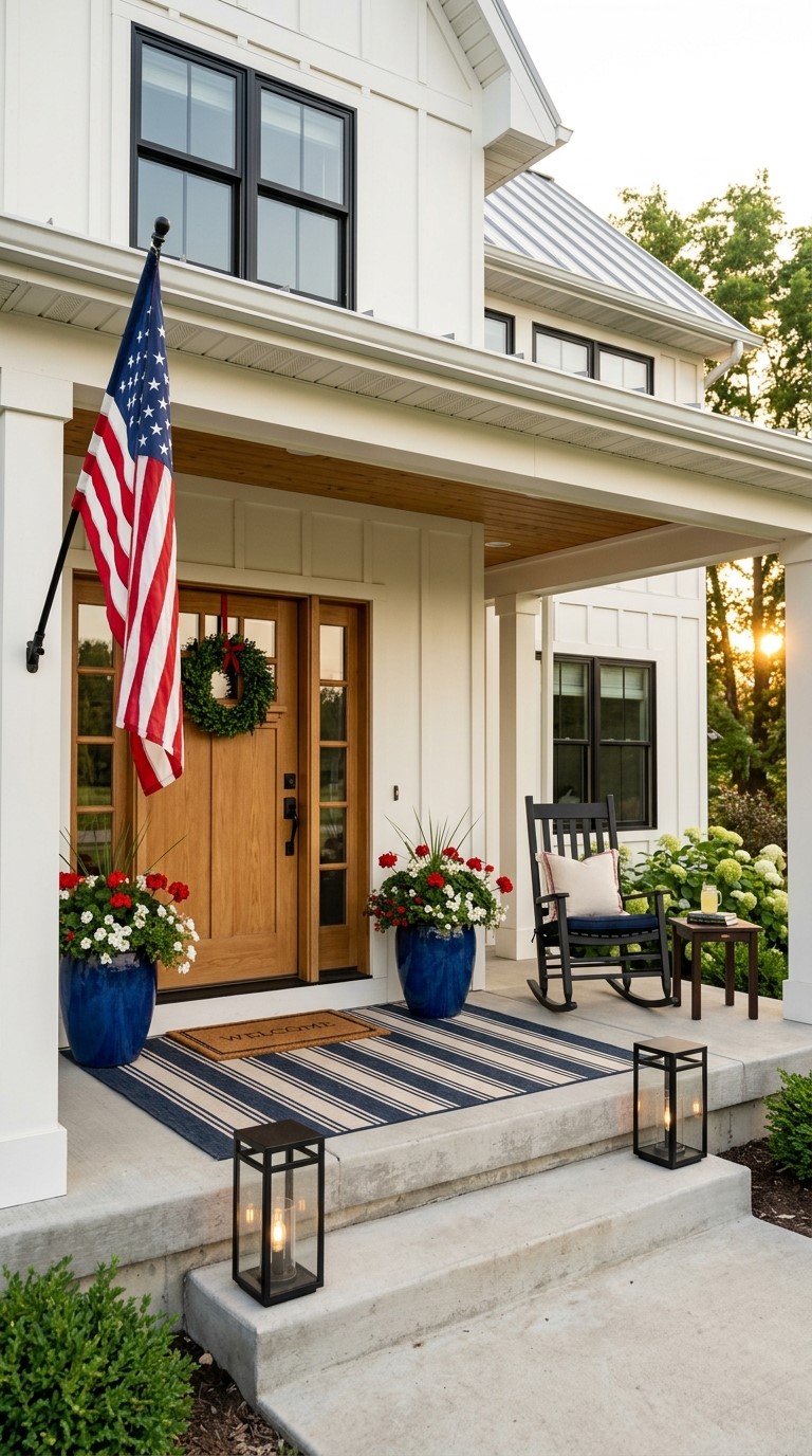 Patriotic Front Porch Decorating