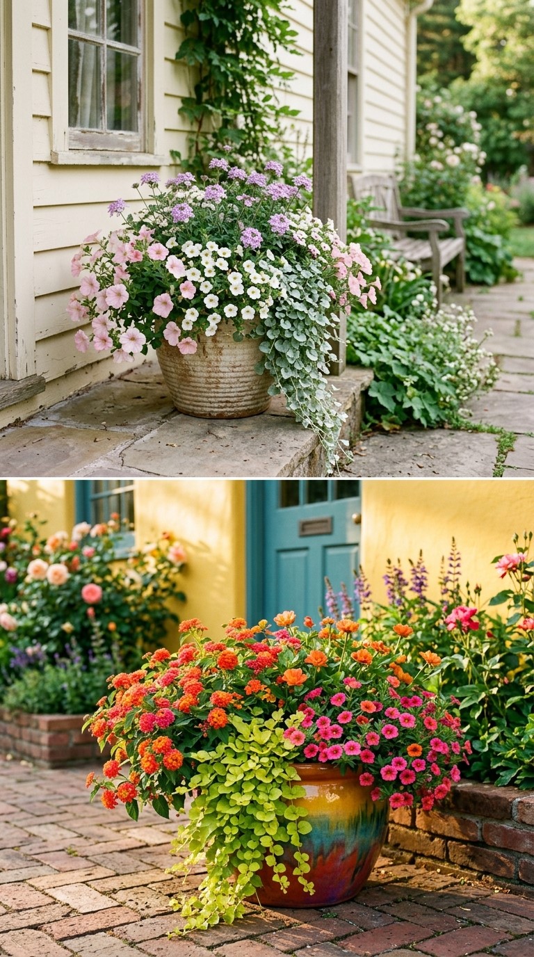 Best Color Plans for Full Sun Spiller Flowers