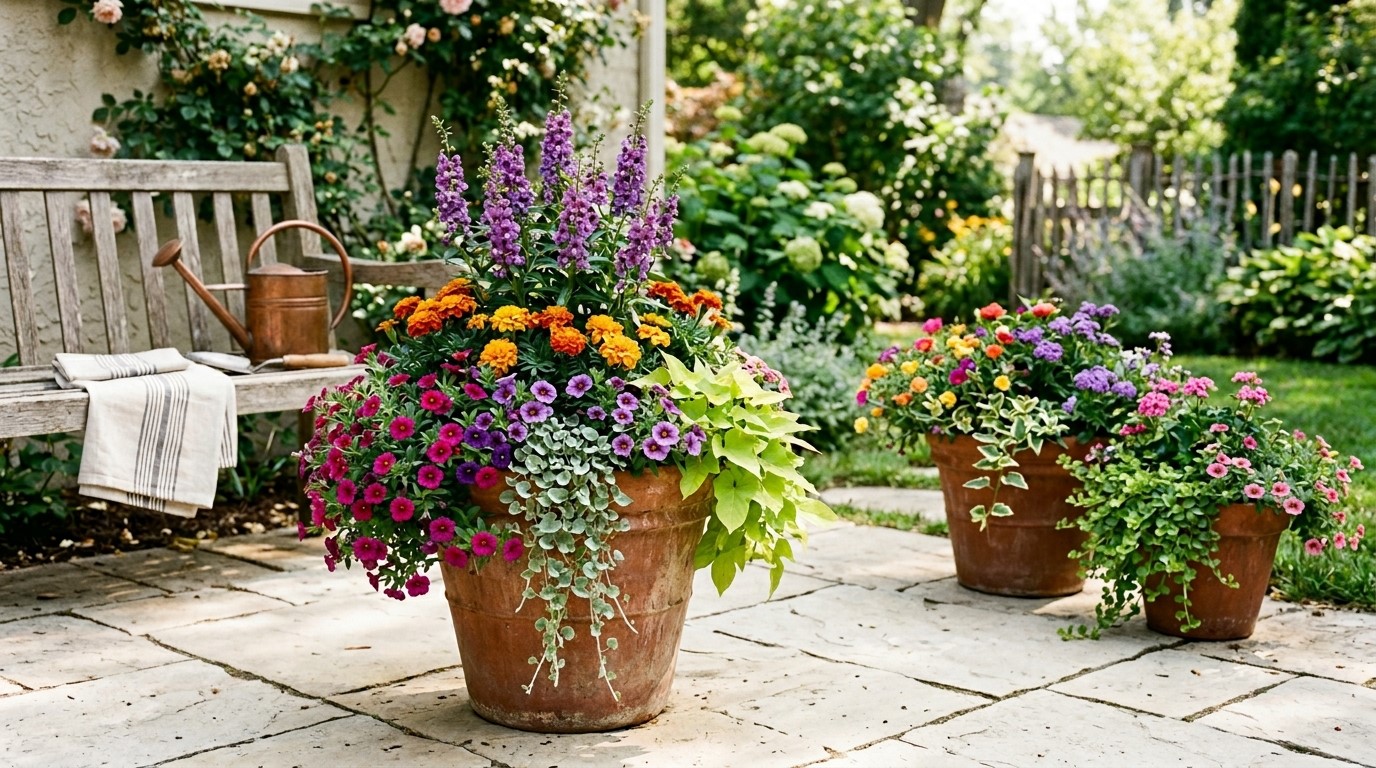 Thriller Filler Spiller Ideas Full Sun Pots that Make for More Exciting Summer Containers