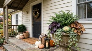 Fall Front Porch Shade Planters