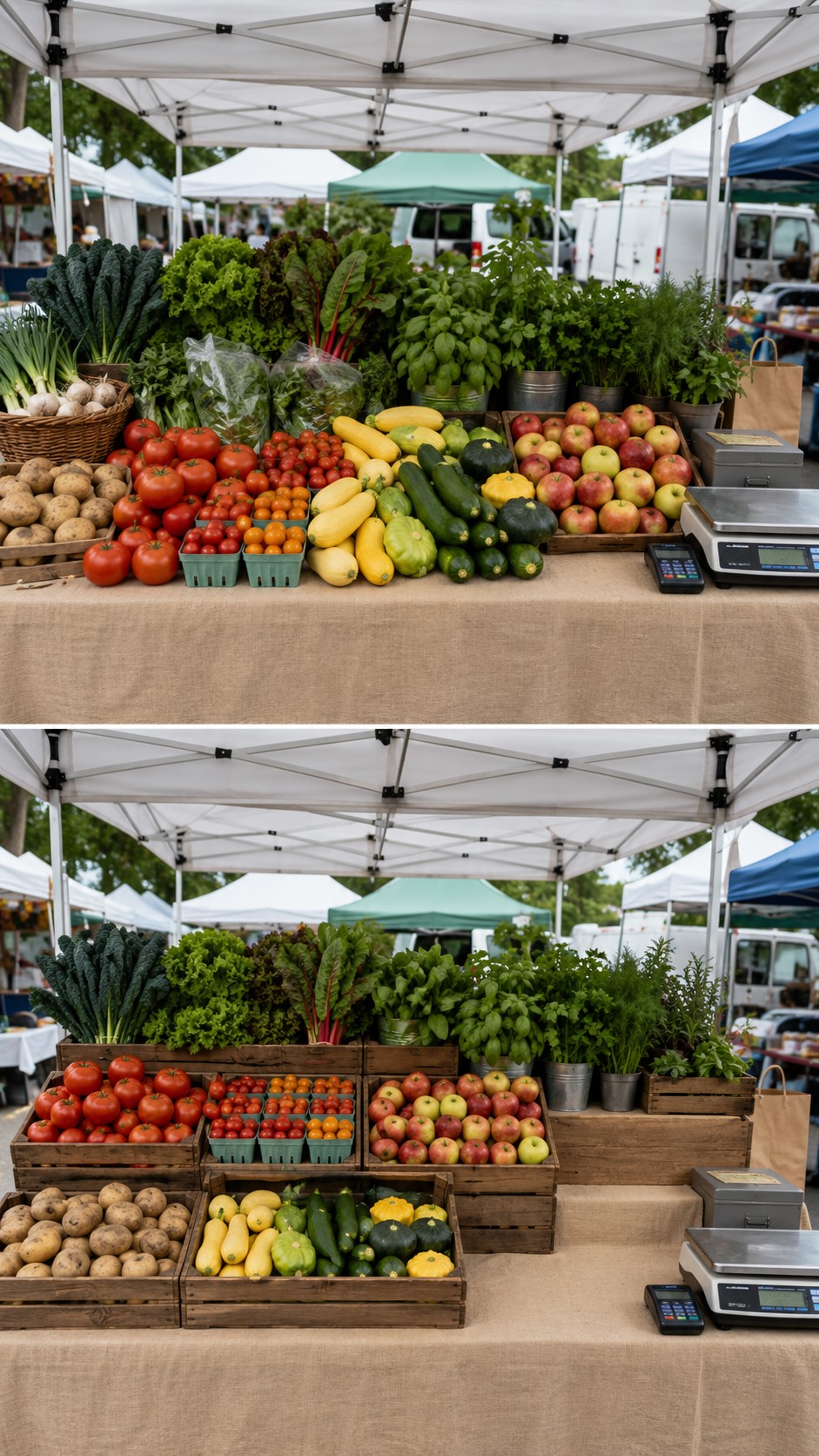 farmers market crate display ideas