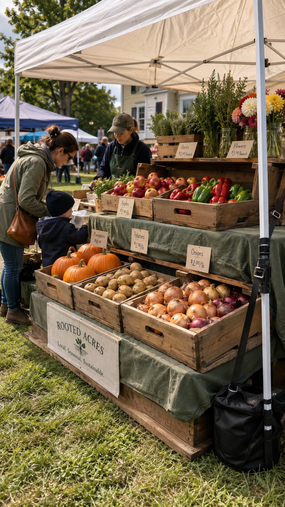 Farmers market crate display ideas