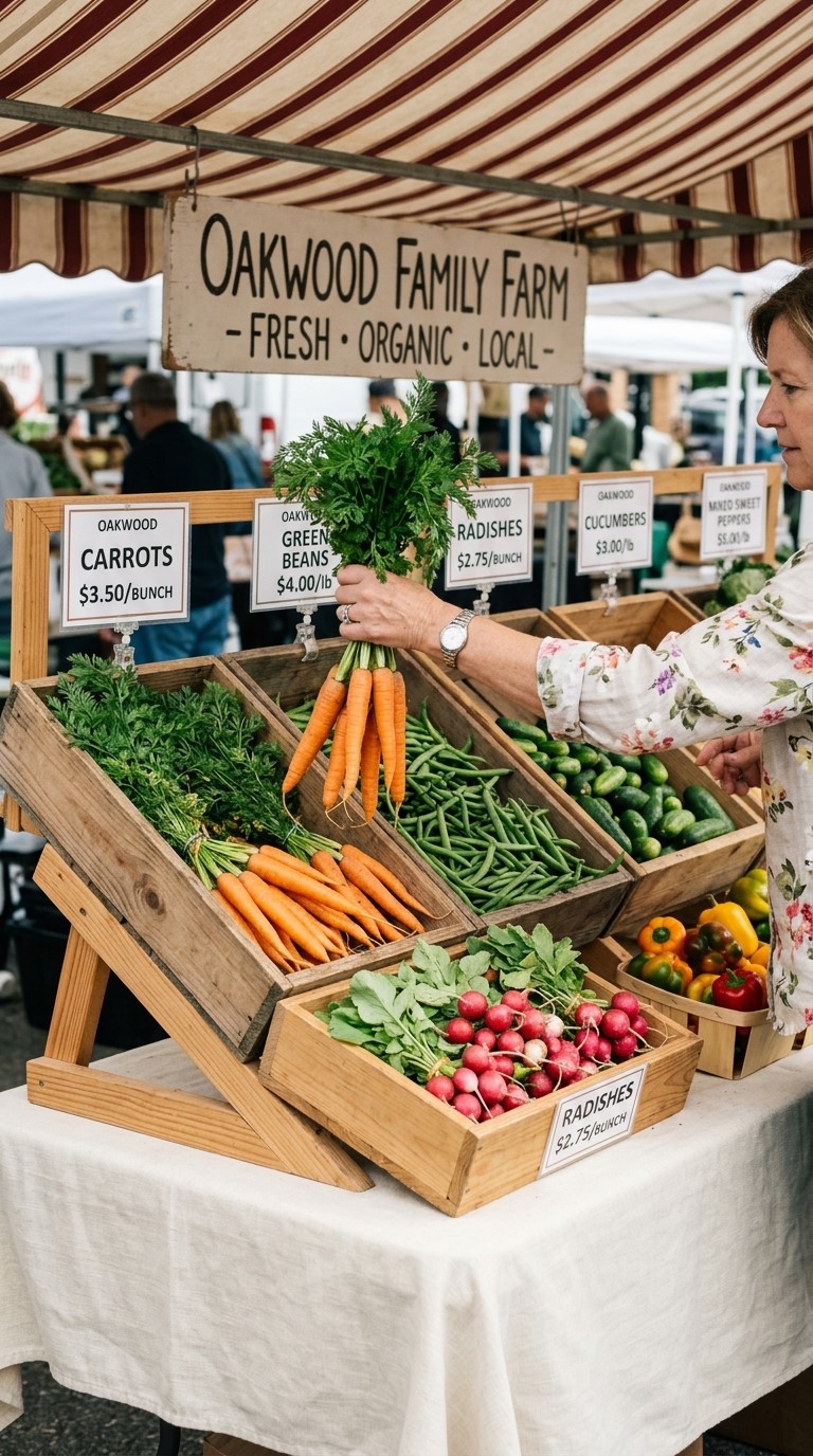 Farmers market crate display ideas