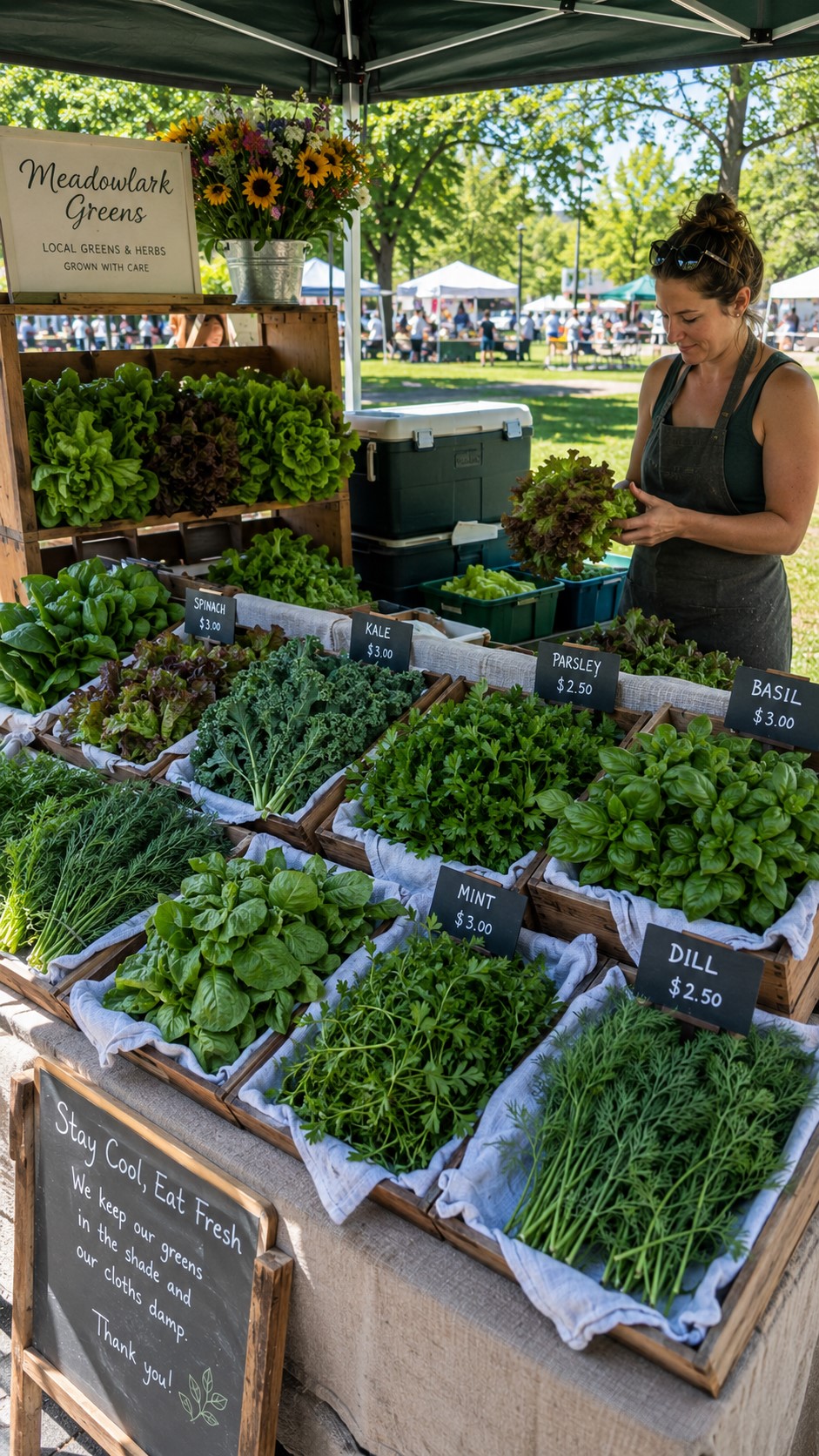 Farmers market crate display ideas