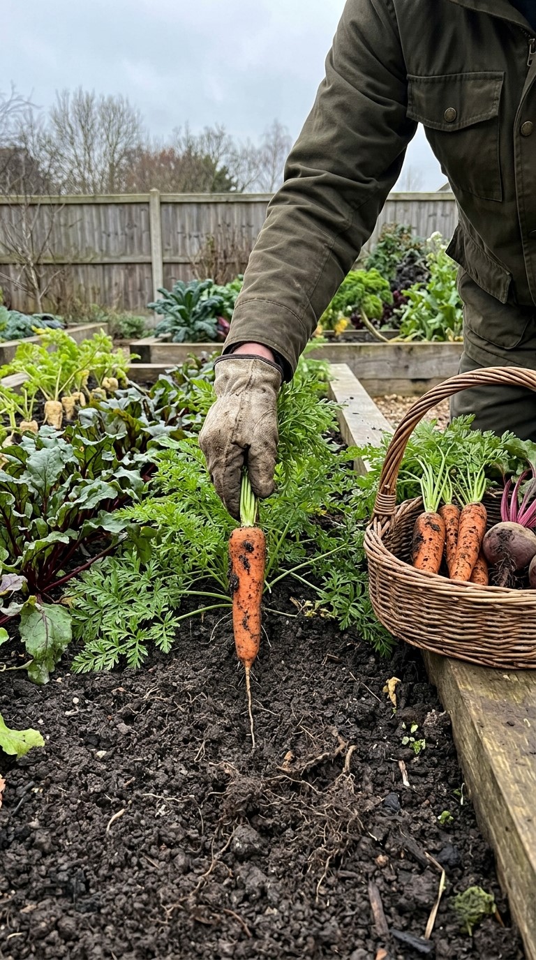 Winter Garden Around Carrots and Root Crops