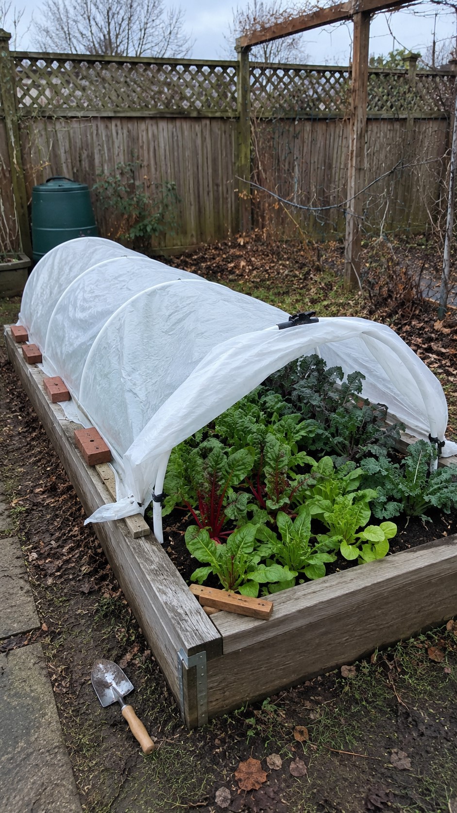 Protect a Winter Raised Bed With Low Hoops