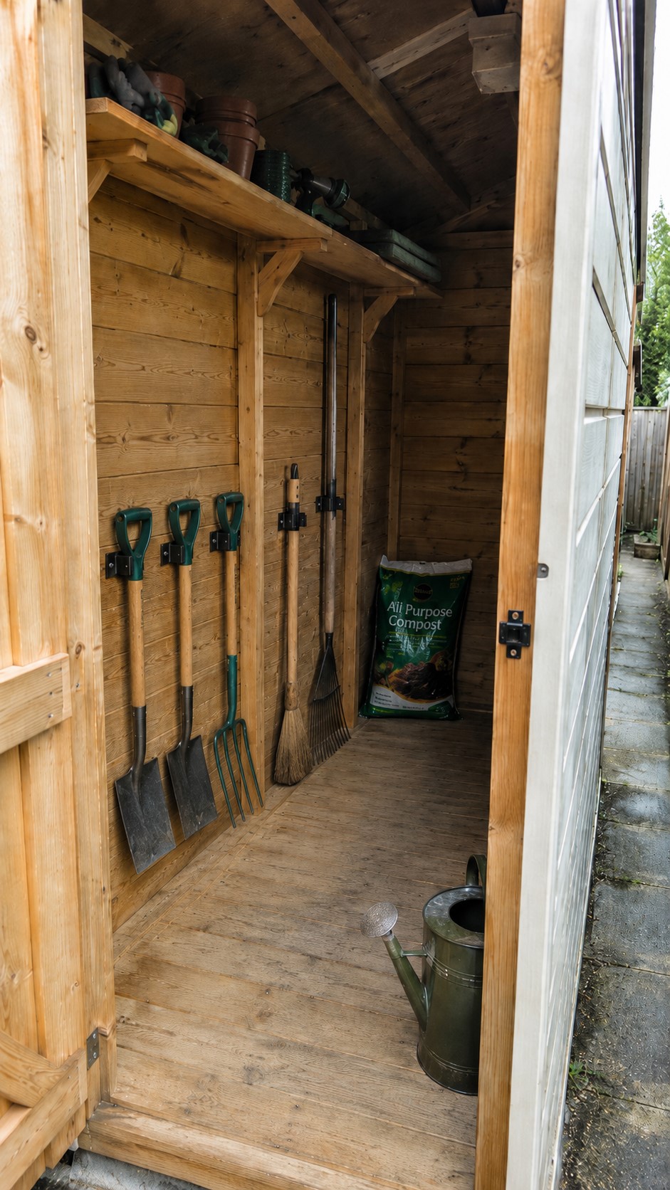 Garden Sheds for Narrow side yards