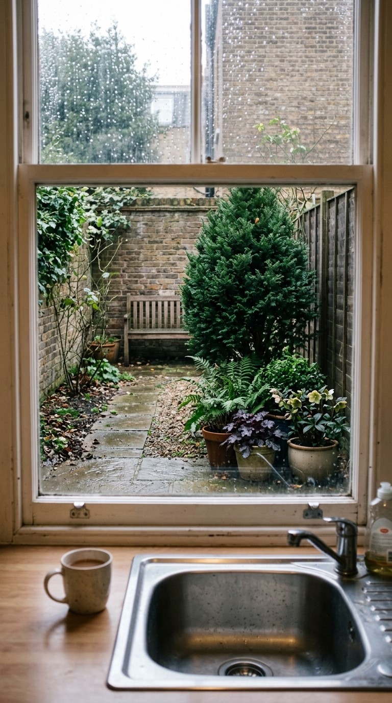 Urban Winter Garden Ideas in the View From Indoors