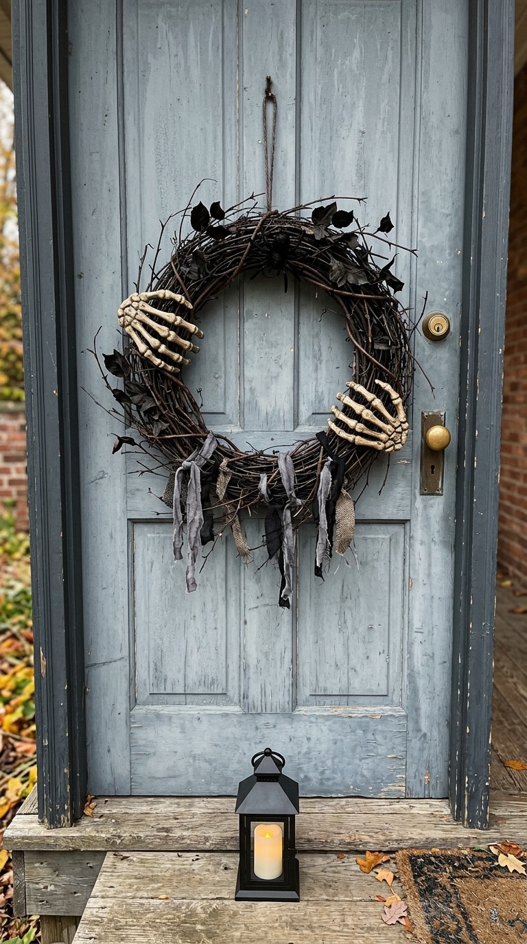 Skeleton Halloween Wreath Ideas