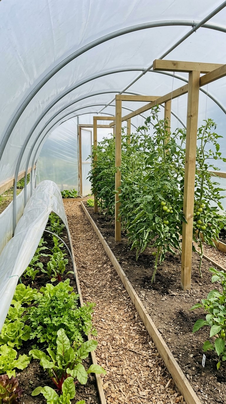 Polytunnel Layout Around Crops