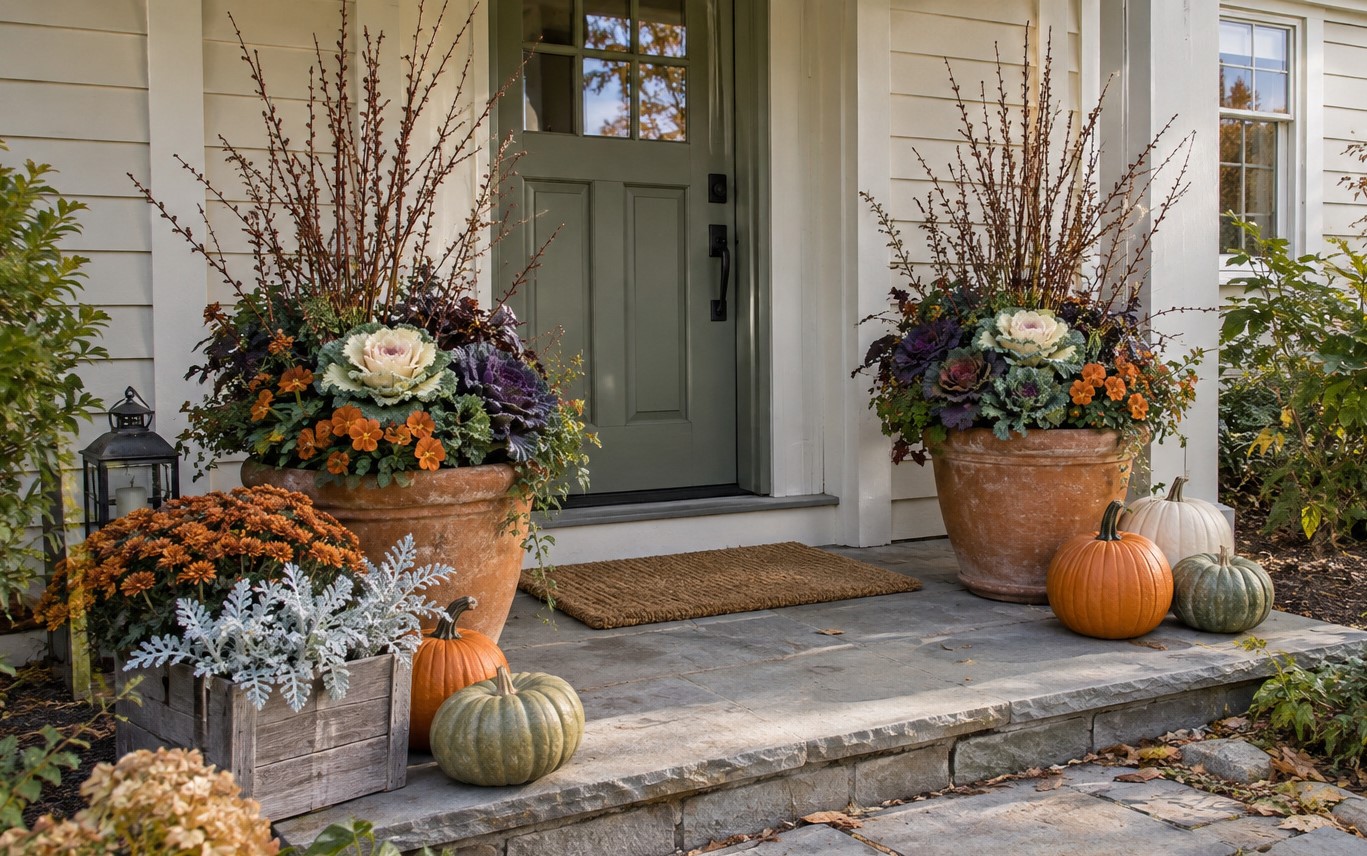 Thanksgiving Porch Planter Ideas for a Welcoming Entrance
