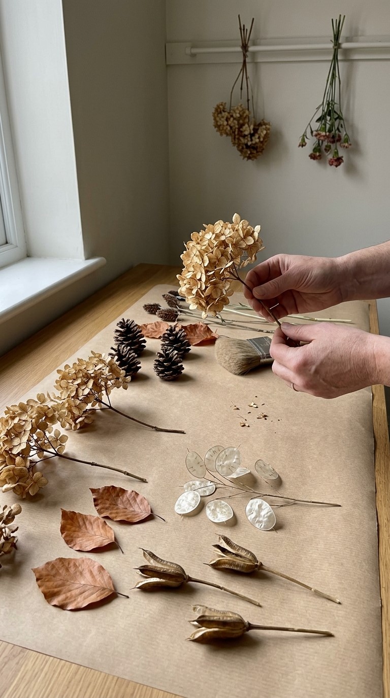 Sort and Air-Dry Natural Table Decorations