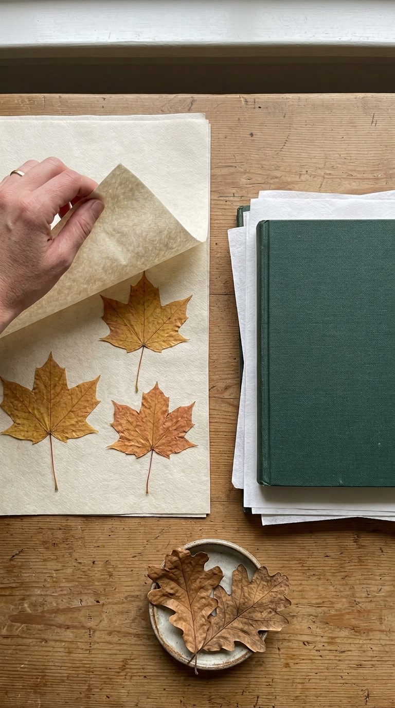 Prepare Fallen Leaves for a Low Autumn Arrangement