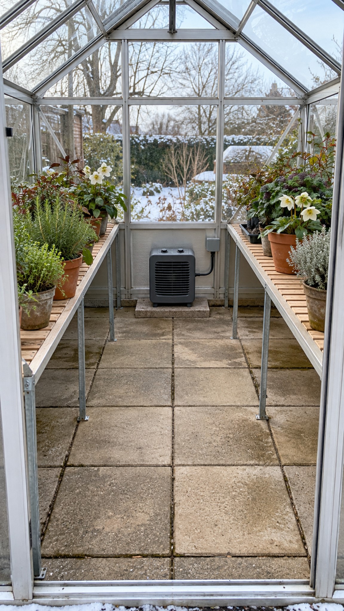 Allow for heater clearances when arranging benches 